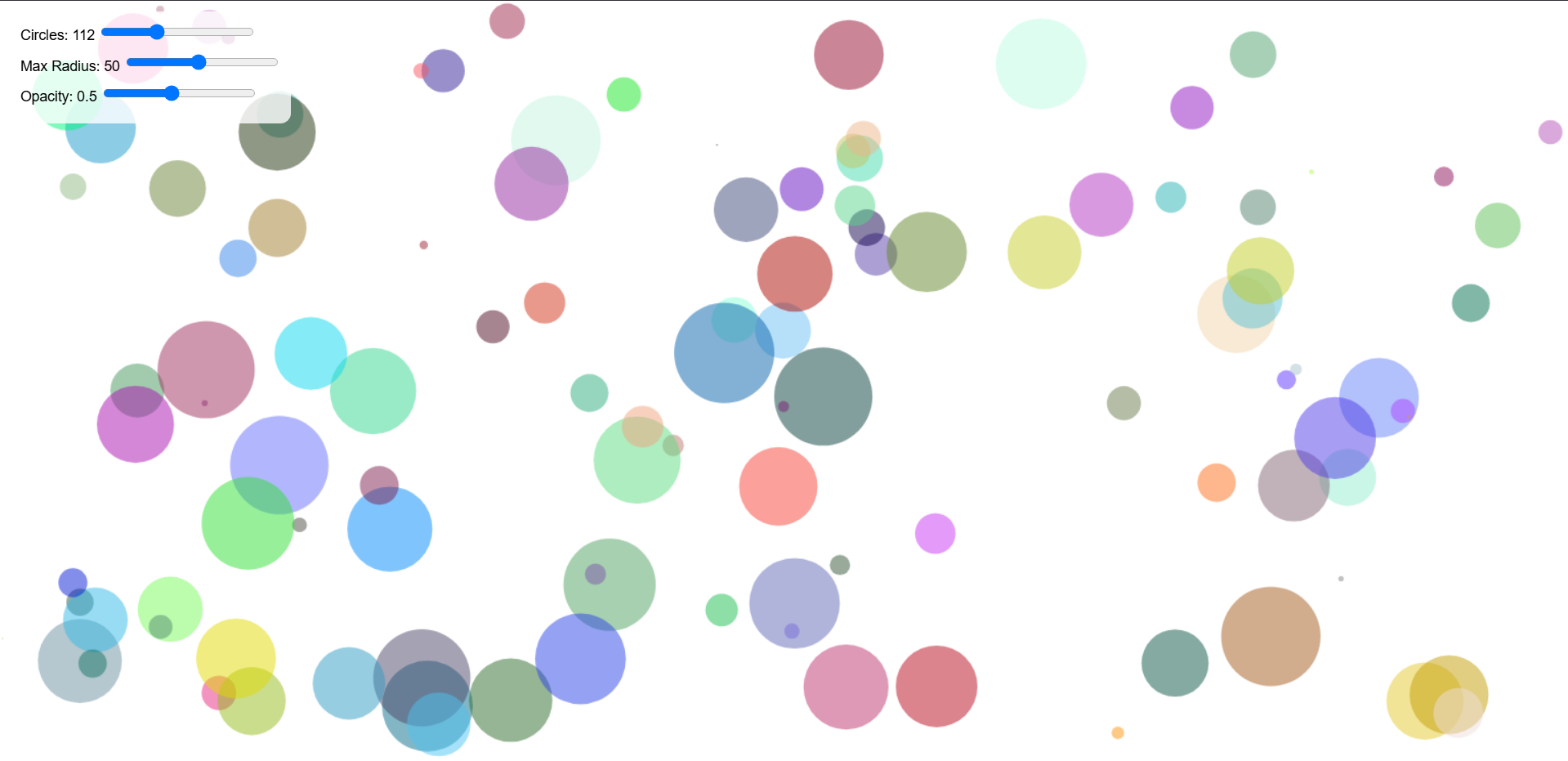 Random circle images on canvas